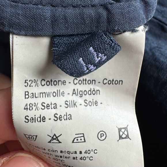 120% LINO Navy Silk-Cotton Y2K Tunic Dress - Picture 7 of 12